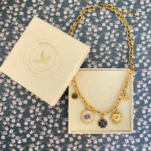 Charger l'image dans la galerie, Collier Jasmina trèfle et oeil protecteur
