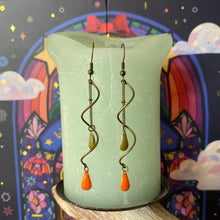 Charger l'image dans la galerie, Boucles d'oreilles Séréna Torsade bronze kaki orange