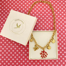 Charger l'image dans la galerie, Collier Mila corail rouge poissons et coquillages