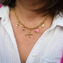 Charger l'image dans la galerie, Collier Céléna acier inox étoile de mer poisson rayé rose