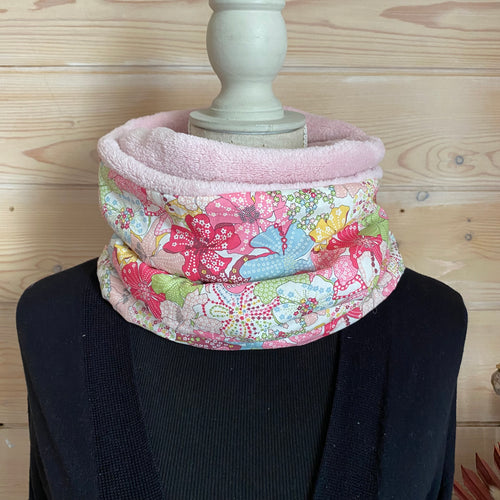 Snood double tour ultra douillet- Liberty Mauvey Grenade