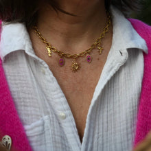 Charger l'image dans la galerie, Collier Pipa acier inox rose soleil flamant rose cacatoes