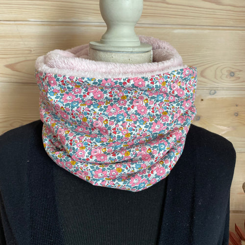 Snood double tour ultra douillet- Liberty Betsy Ann Pivoines