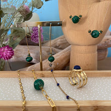 Charger l&#39;image dans la galerie, Collection Amanda malachite collier bracelet boucles d&#39;oreilles