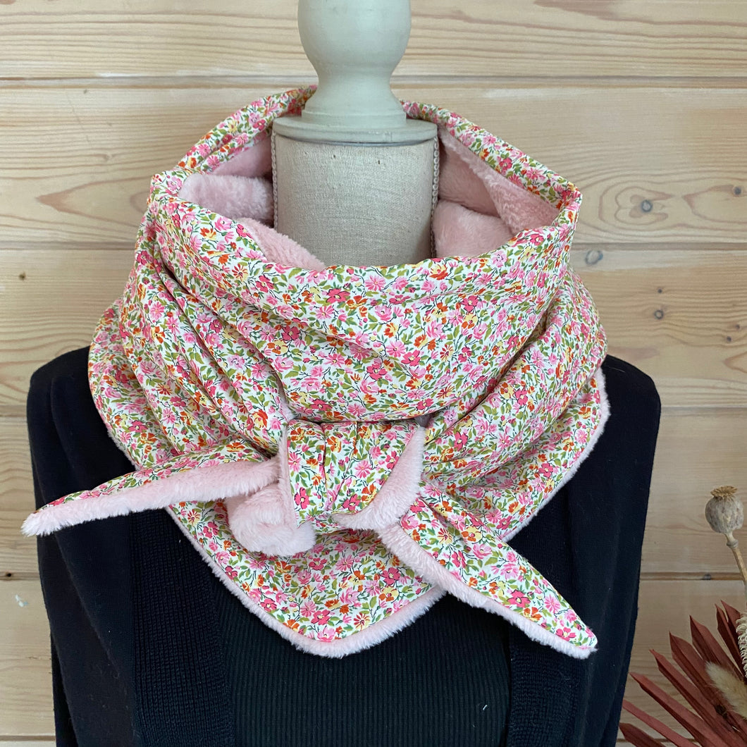 Chèche/Foulard ultra moelleux- Liberty Hannah rose