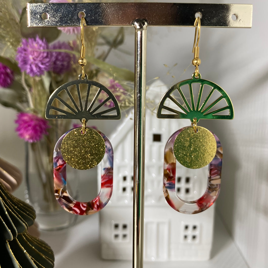 Boucles d'oreilles Zélia acétate wisteria translucide