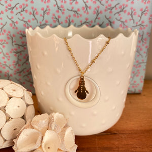 Collier noelia bonhomme de neige blanc