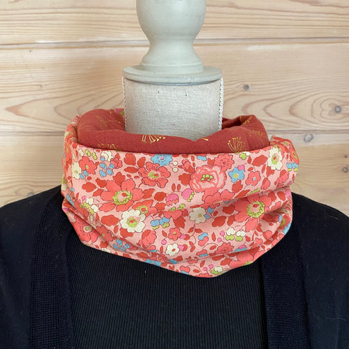 Snood double tour - Liberty Betsy peach
