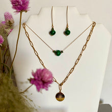 Charger l&#39;image dans la galerie, Collection Amanda malachite collier boucles d&#39;oreilles