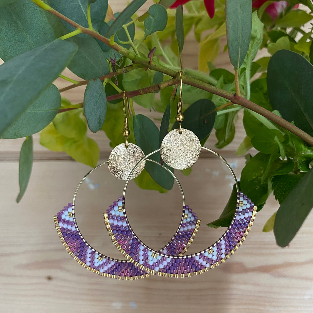 Boucles d'oreilles Emma - Créoles tissage
