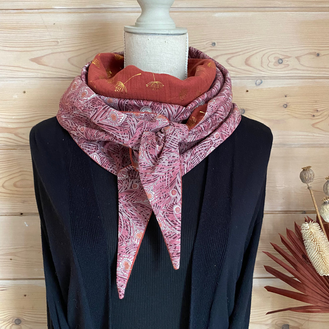 Chèche/Foulard - Liberty Queen Hera grenat