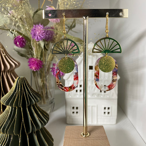 Boucles d'oreilles Zélia acétate wisteria
