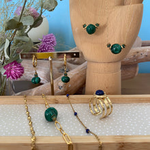 Charger l&#39;image dans la galerie, Collection Amanda malachite collier bracelet créole