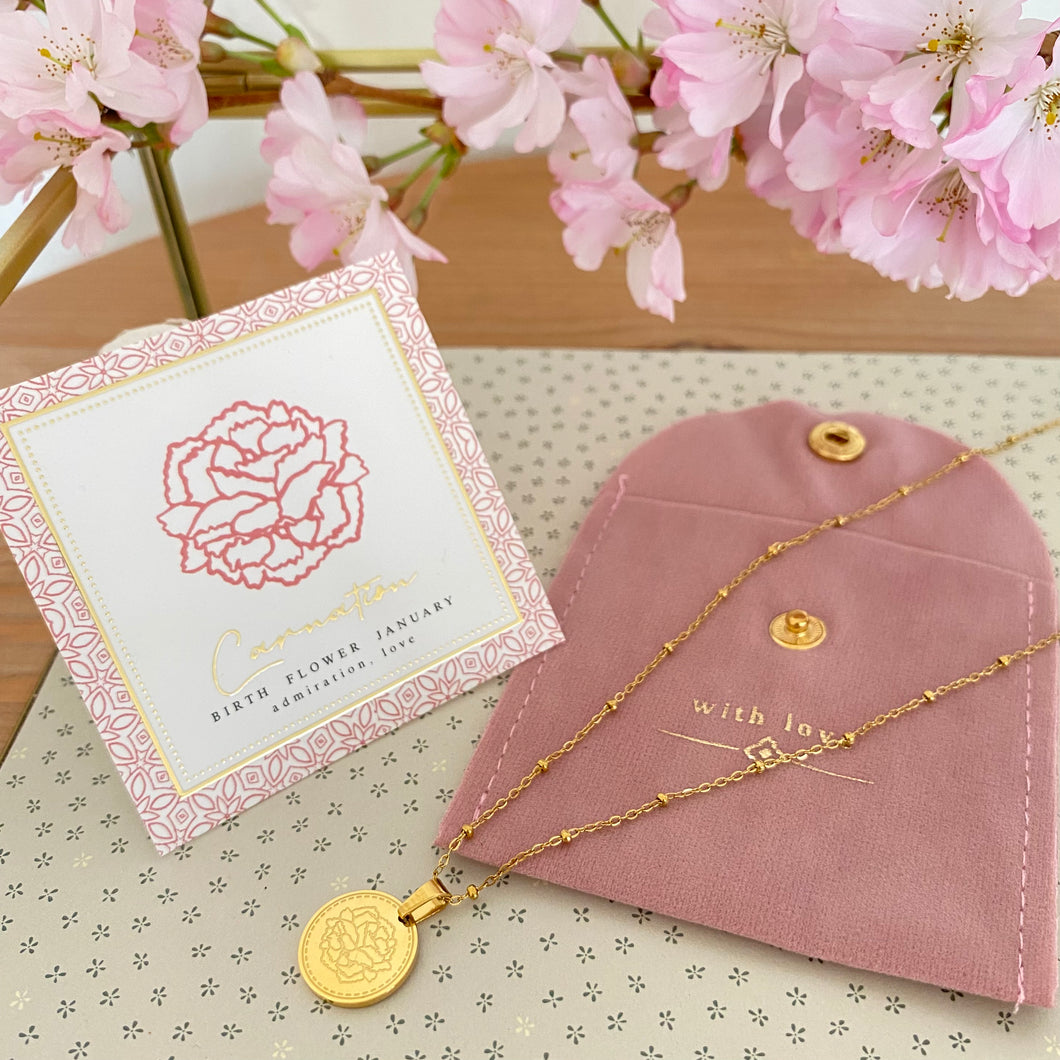 Collier Paloma - Fleur de naissance janvier