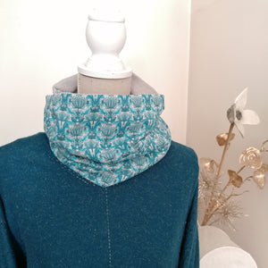 Snood double tour Liberty Danuna double gaze grise