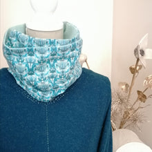 Charger l&#39;image dans la galerie, Snood double tour Liberty Danuna azur 