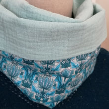 Charger l&#39;image dans la galerie, Snood Liberty Danuna double gaze vert d&#39;eau