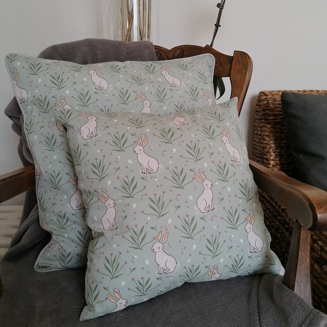 Coussins lapin blanc carrés