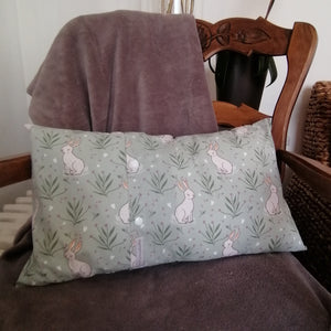Coussin lapin blanc rectangle dos